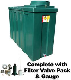 Ecosure Bunded Oil Tank 1070 Bottom Outlet c/w Filter Valve Pack & Gauge