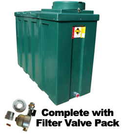 Ecosure Bunded Oil Tank 1070 Bottom Outlet c/w Filter Valve Pack